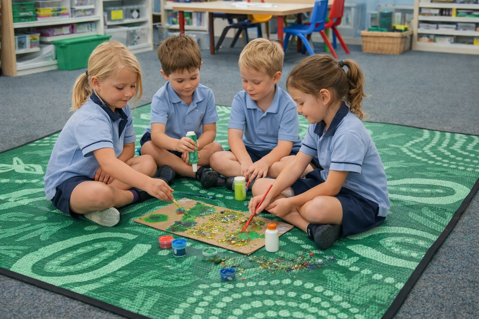 1.8m Recycled Plastic Mats (Set of 4) Primary Colours