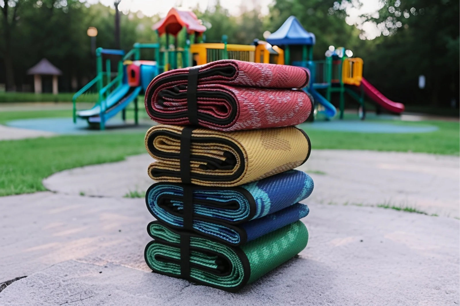 1.8m Recycled Plastic Mats (Set of 4) Primary Colours